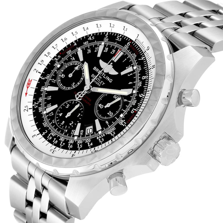 Breitling Bentley Motors T Black Dial Chronograph Mens Watch A25363