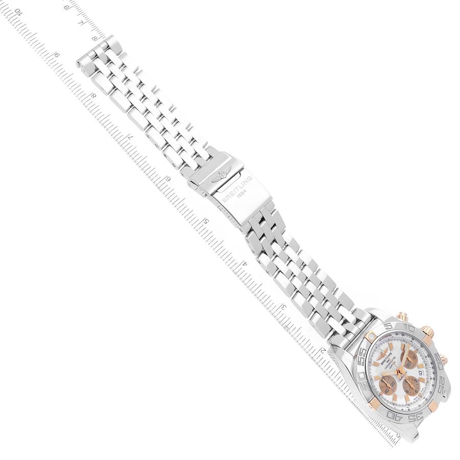 Breitling Chronomat White Dial Steel Rose Gold Mens Watch IB0110