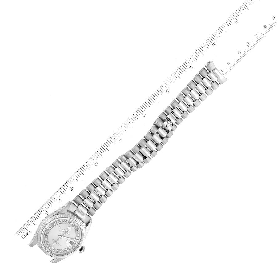 Rolex President Day-Date White Gold Myriad Diamond Dial Mens Watch 18239