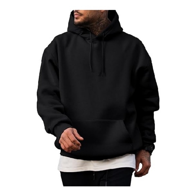 Mens Casual Cotton Hooded Drawstring Pullover Hoodies Sweatshirts