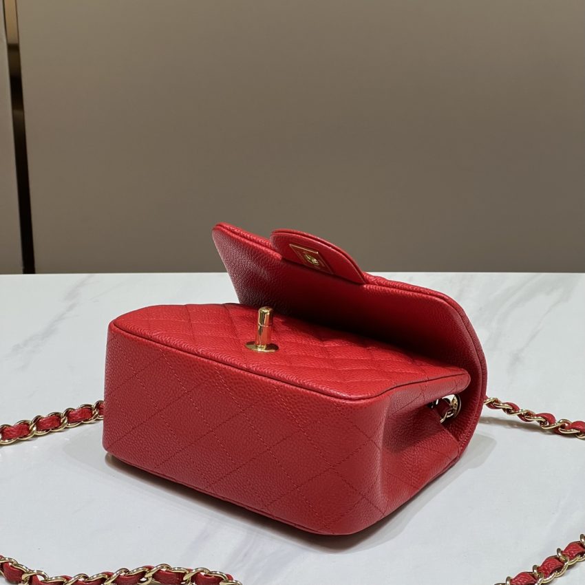 CHANEL Classic Flap 17cm  Bright Red