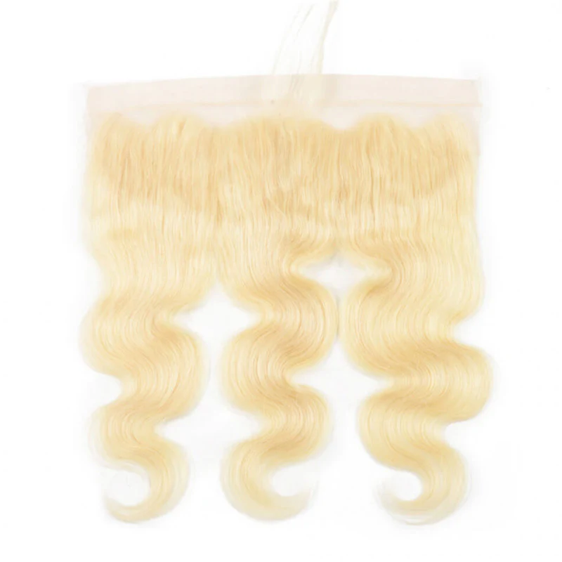 Megalook #613 Blonde Straight & Body Wave 13x4 Transparent Lace Closure Frontal Free Part