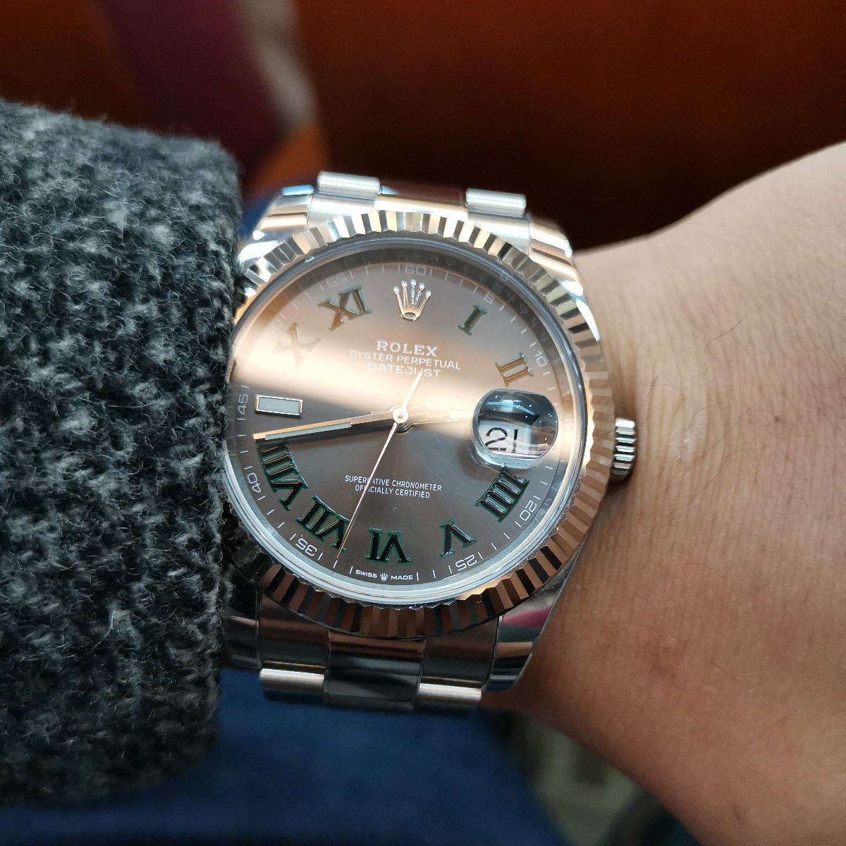 Rolex Datejust 41mm Wimbledon Slate Dial Jubilee Bracelet 126334-0022