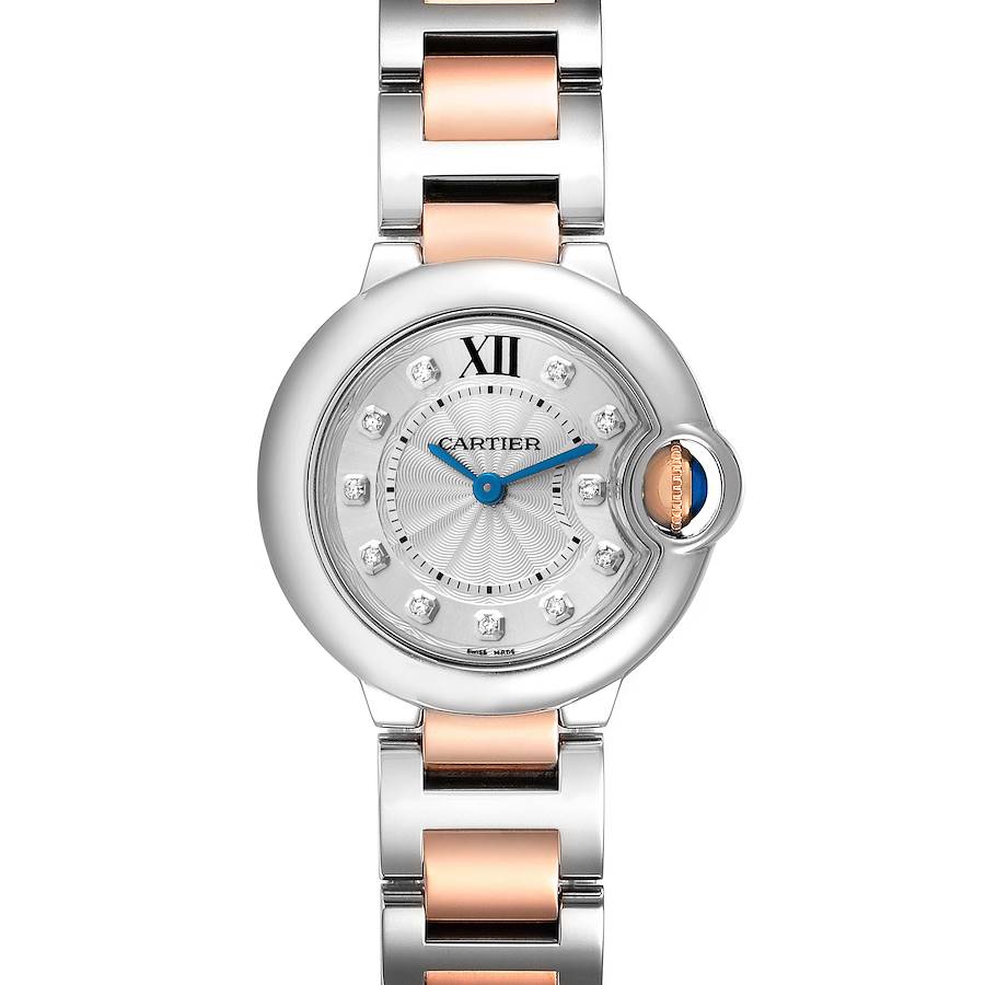 Cartier Ballon Bleu Steel Rose Gold Diamond Dial Ladies Watch WE902030
