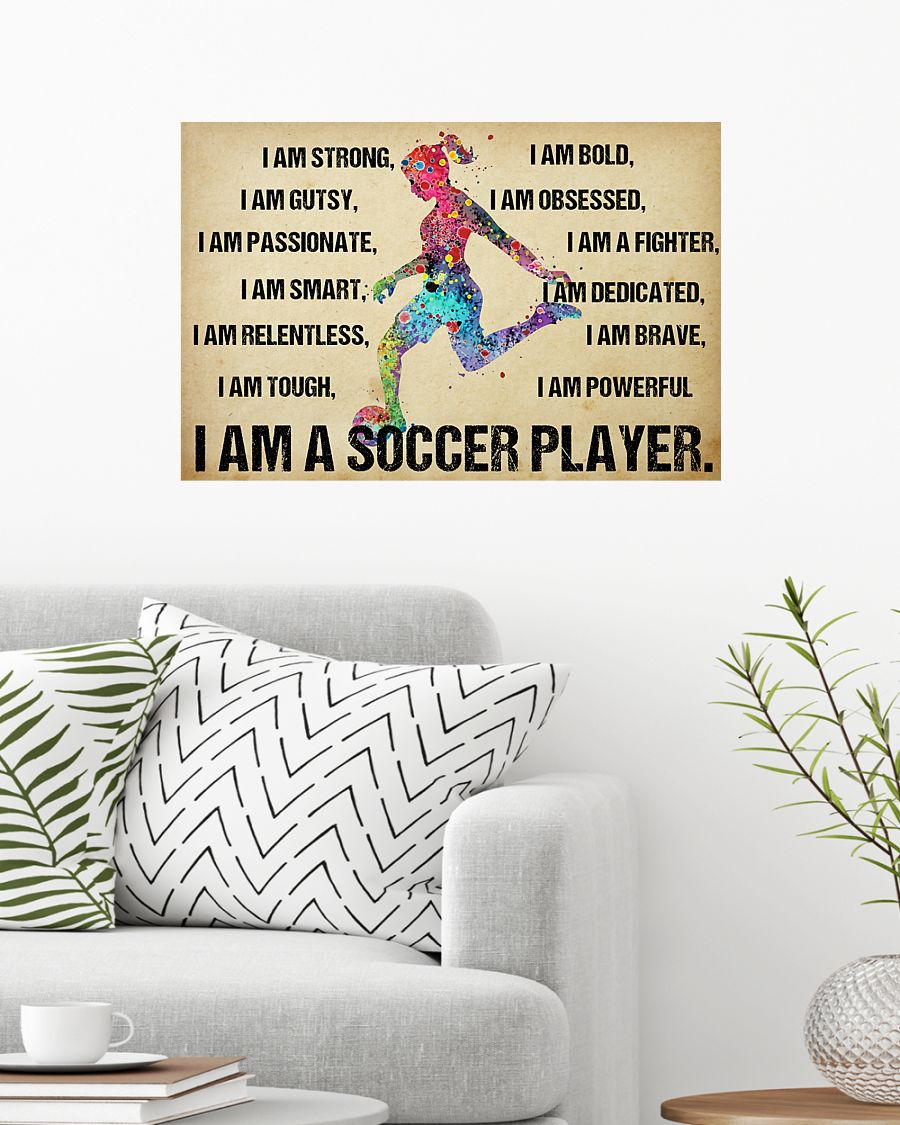 Gift For Soccer Landscape Canvas I Am A Soccer Player Girl Lovers Birthday Gift Home Decor Wall Art Visual Art