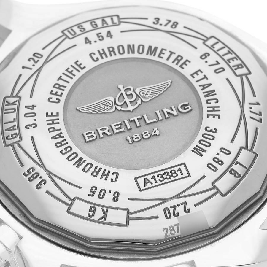Breitling Avenger II Black Dial Steel Mens Watch A13381