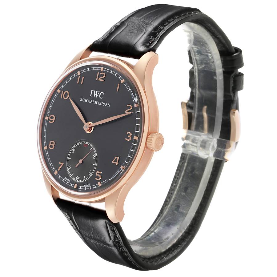 IWC Portuguese Rose Gold Grey Dial Manual Mens Watch IW545406