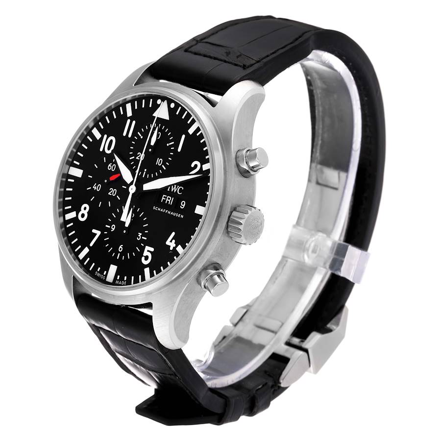 IWC Pilot Black Dial Men's Chronograph Watch IW377709