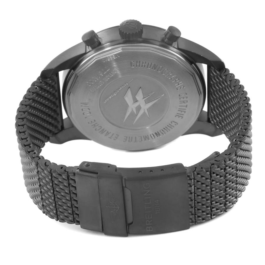 Breitling Transocean Unitime Pilot Black Dial Steel Watch MB0510