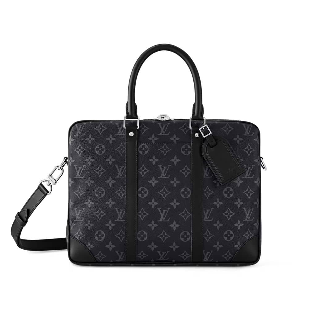 Louis Vuitton Porte Documents Voyage Monogram Black 37Cm M46457