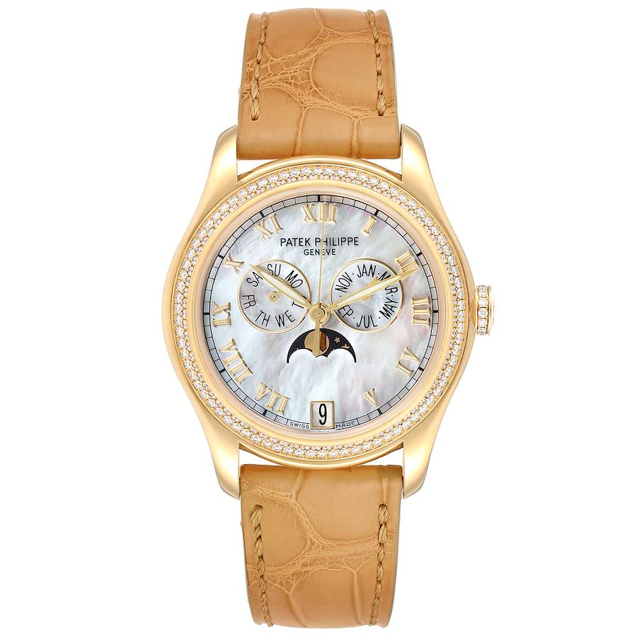 Patek Philippe Annual Calendar Yellow Gold MOP Diamond Unisex Watch 4936