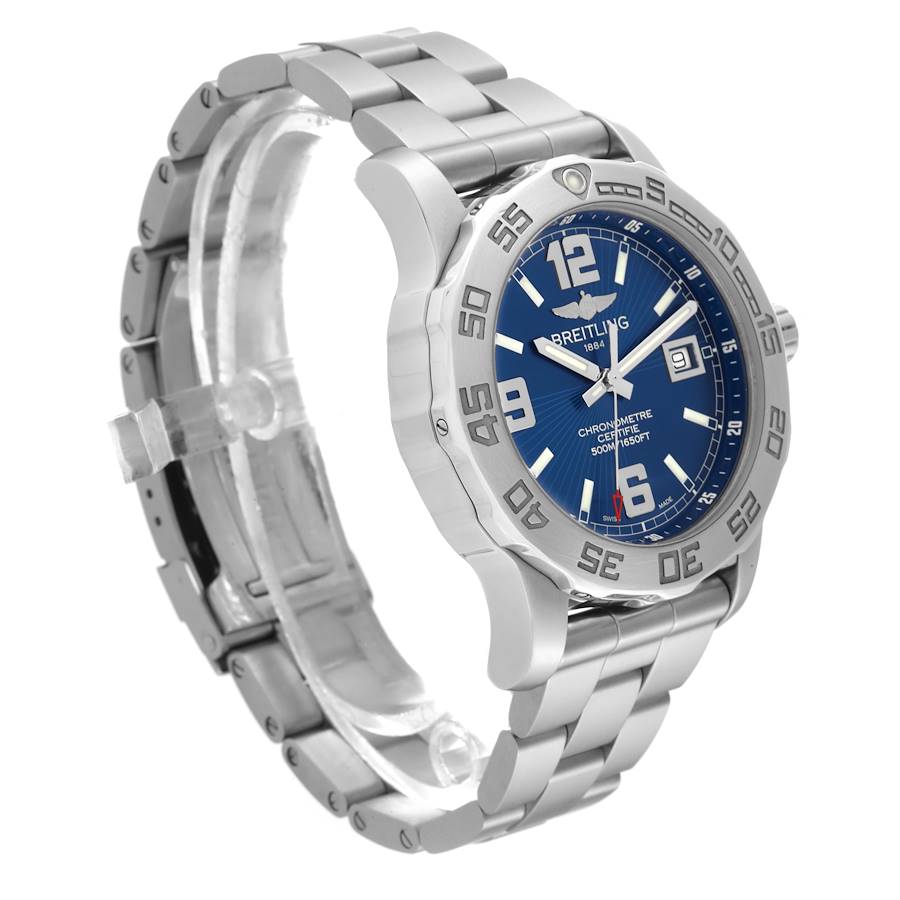 Breitling Colt 44 Blue Dial Steel Mens Quartz Watch A74387