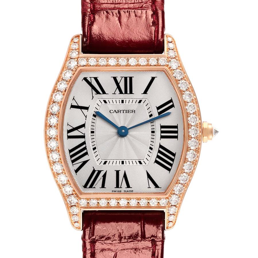 Cartier Tortue Medium Rose Gold Diamond Bezel Ladies Watch WA501008
