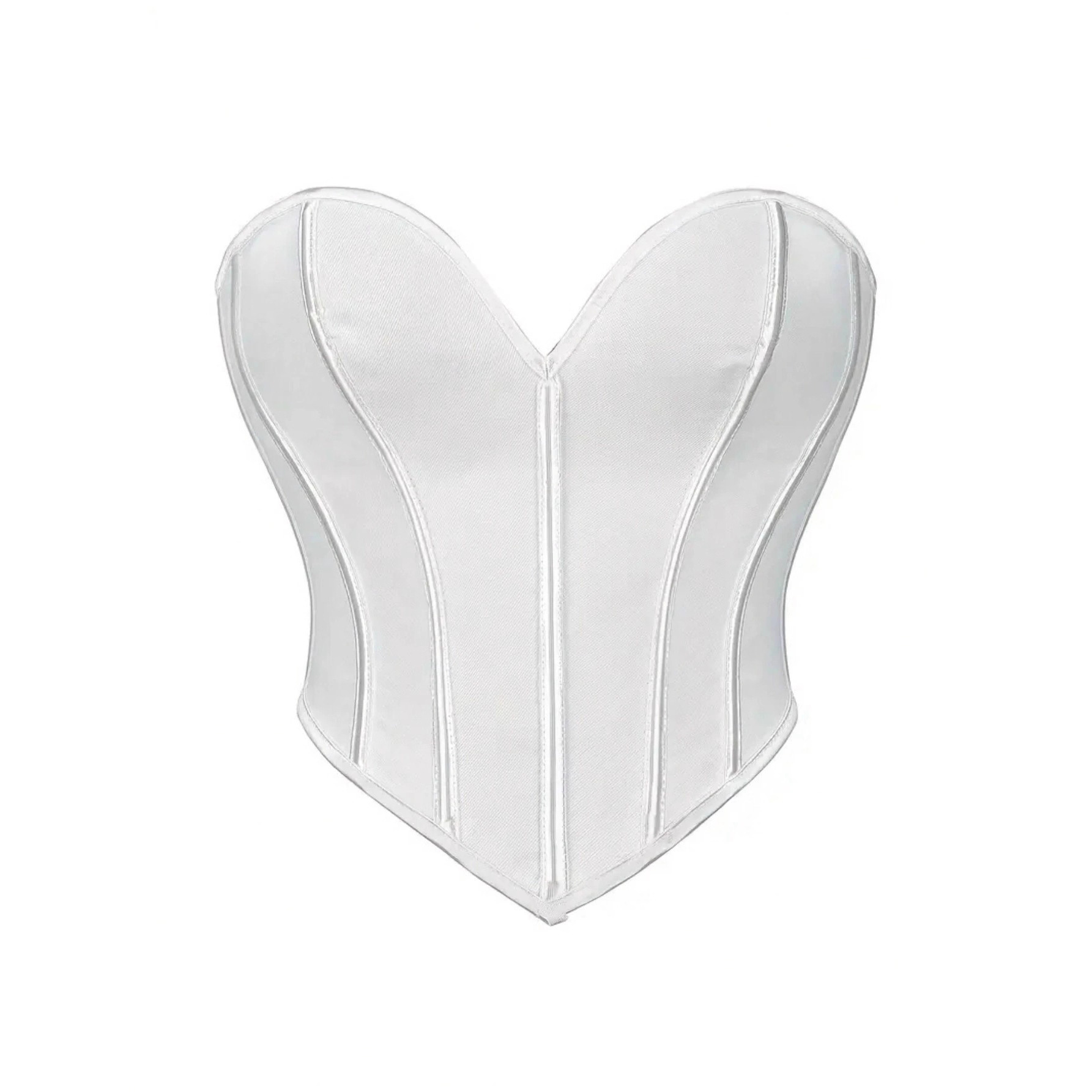 Women Heart Print Strapless Bodycon Mesh Off-Shoulder Shapewear Sexy Vest Top