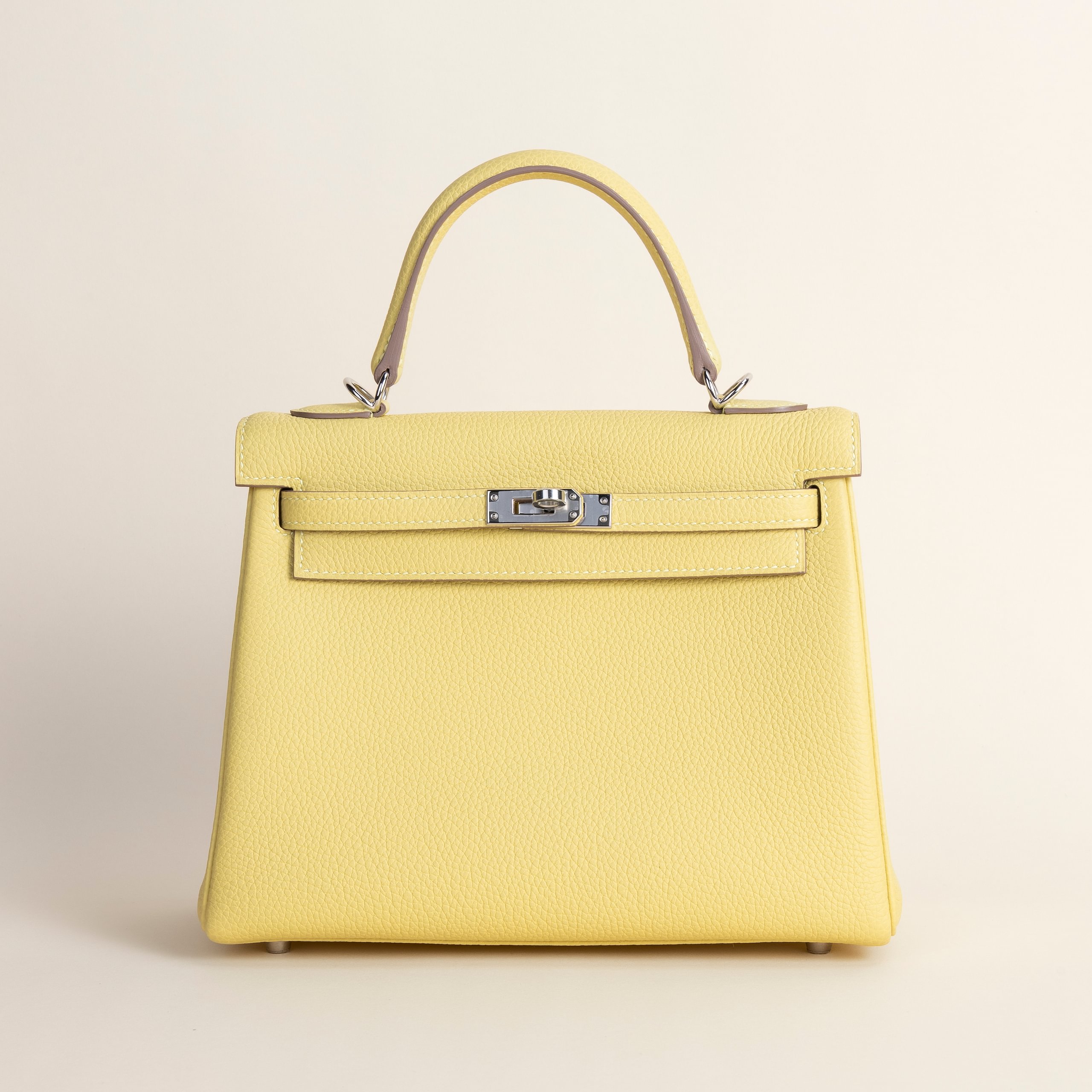 Kelly 25 togo Jaune poussin PHW