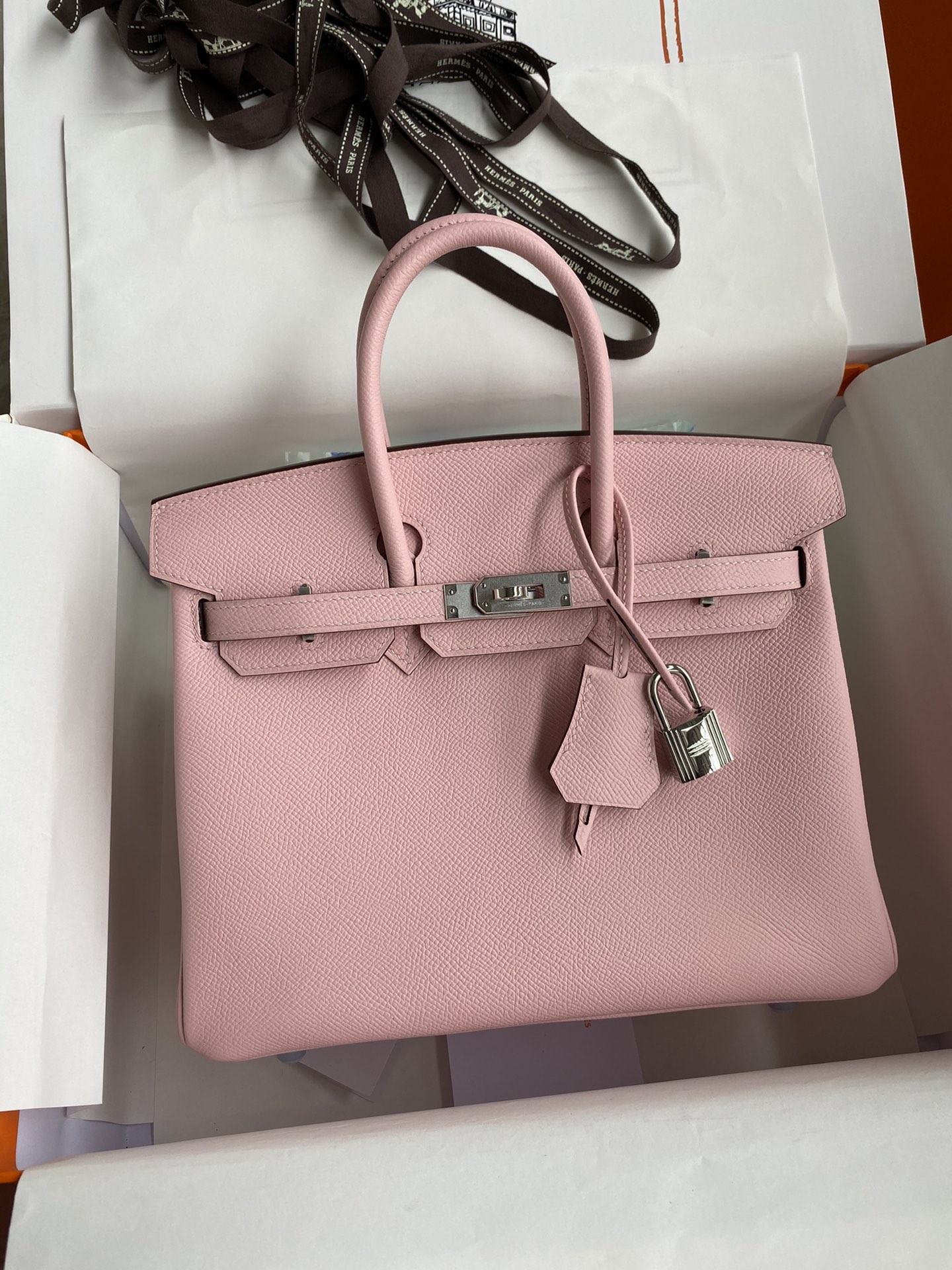 Replica Hermès Birkin Epsom Pink Silver
