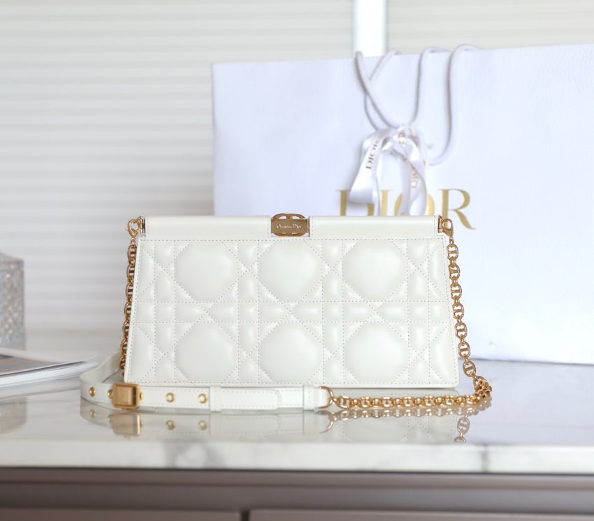 Replica Dior Miss Caro Noire Clutch White