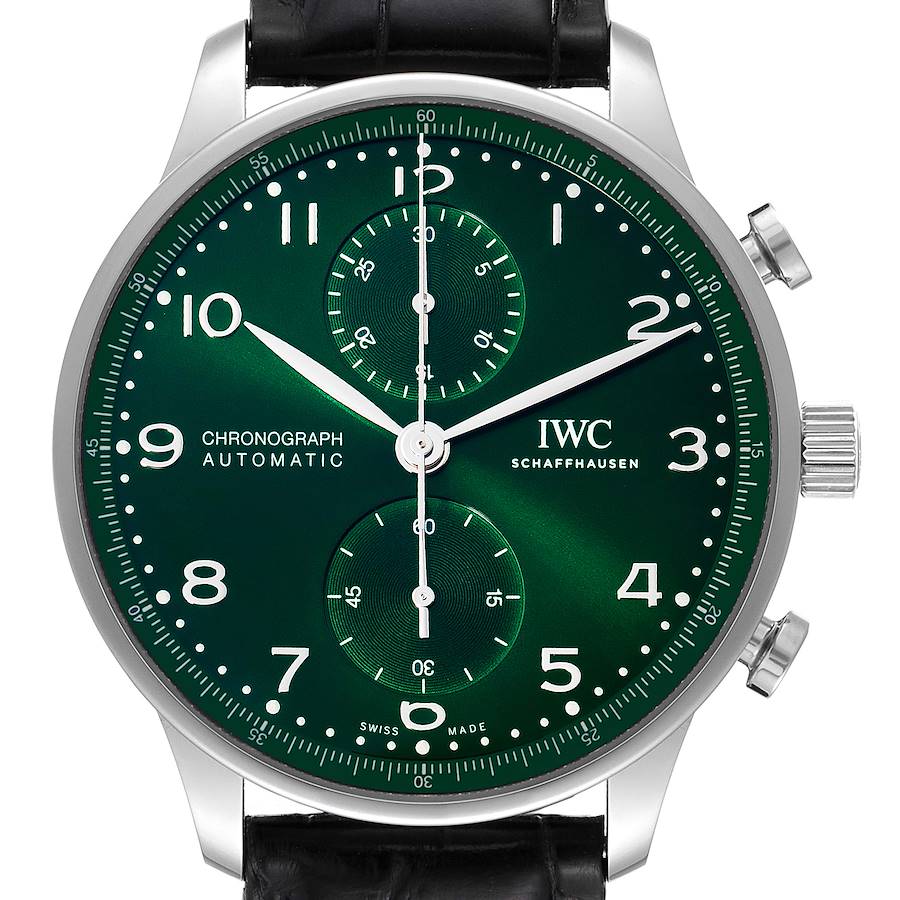 IWC Portugieser Chronograph Green Dial Steel Mens Watch IW371615