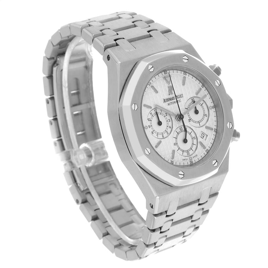 Audemars Piguet Royal Oak Chronograph White Dial Steel Mens Watch 25860ST