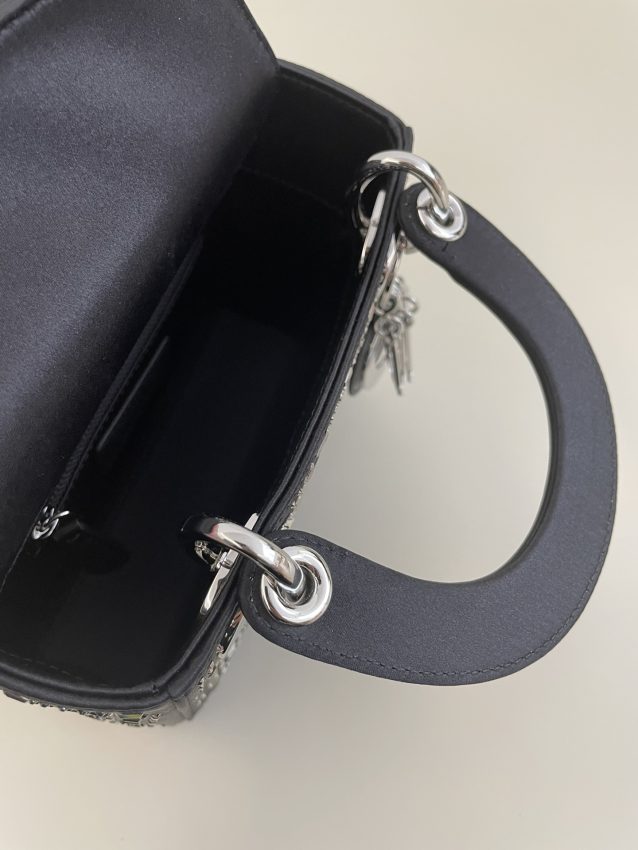 Replica Lady Dior Mini Satin Black