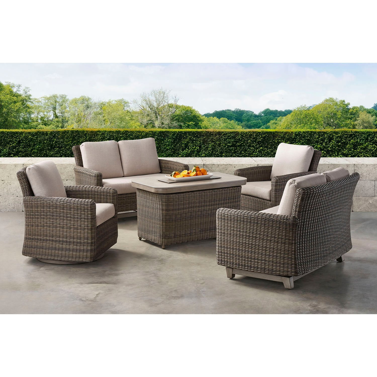 Member's Mark Hampton Deep Seating Set with Sunbrella Fabric, 5pc