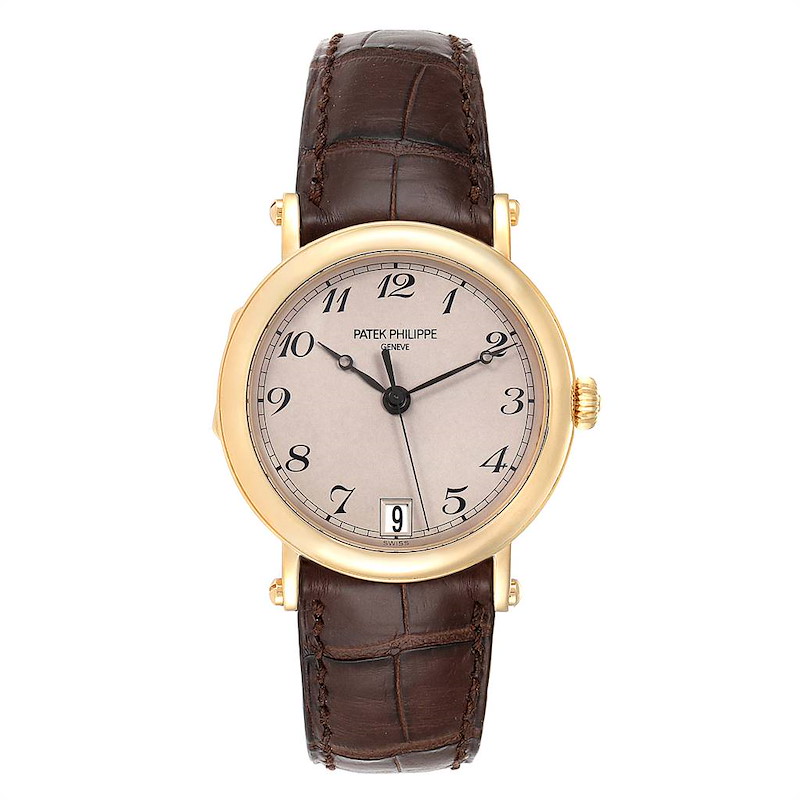 Patek Philippe Calatrava Officier Yellow Gold Mens Watch 5053 Papers