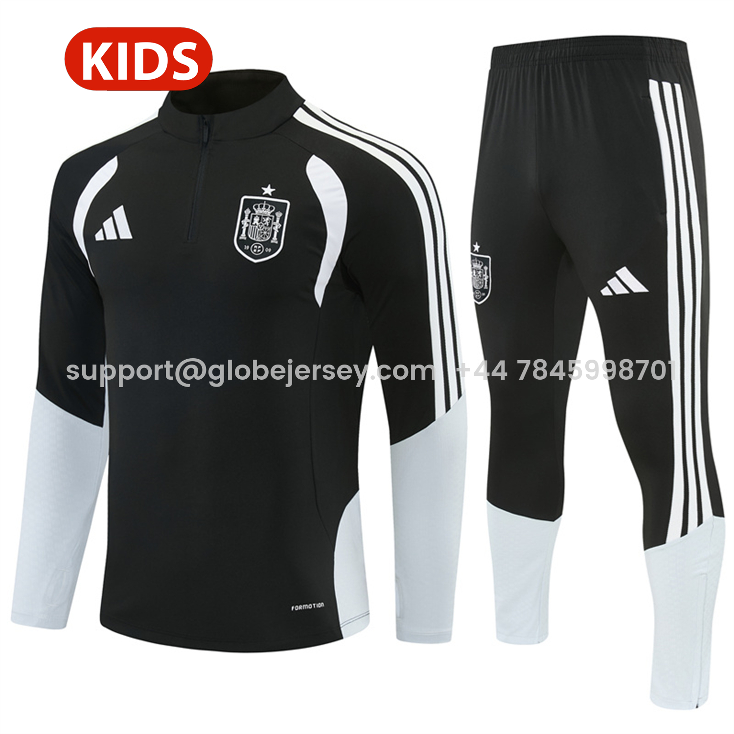 Spain 2026 Long Sleeve Training Set - Black Top & Black Pants