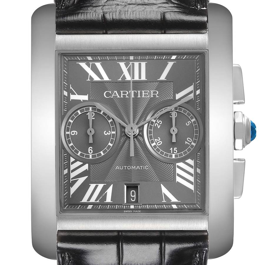 Cartier Tank MC Grey Dial Steel Chronograph Mens Watch W5330008
