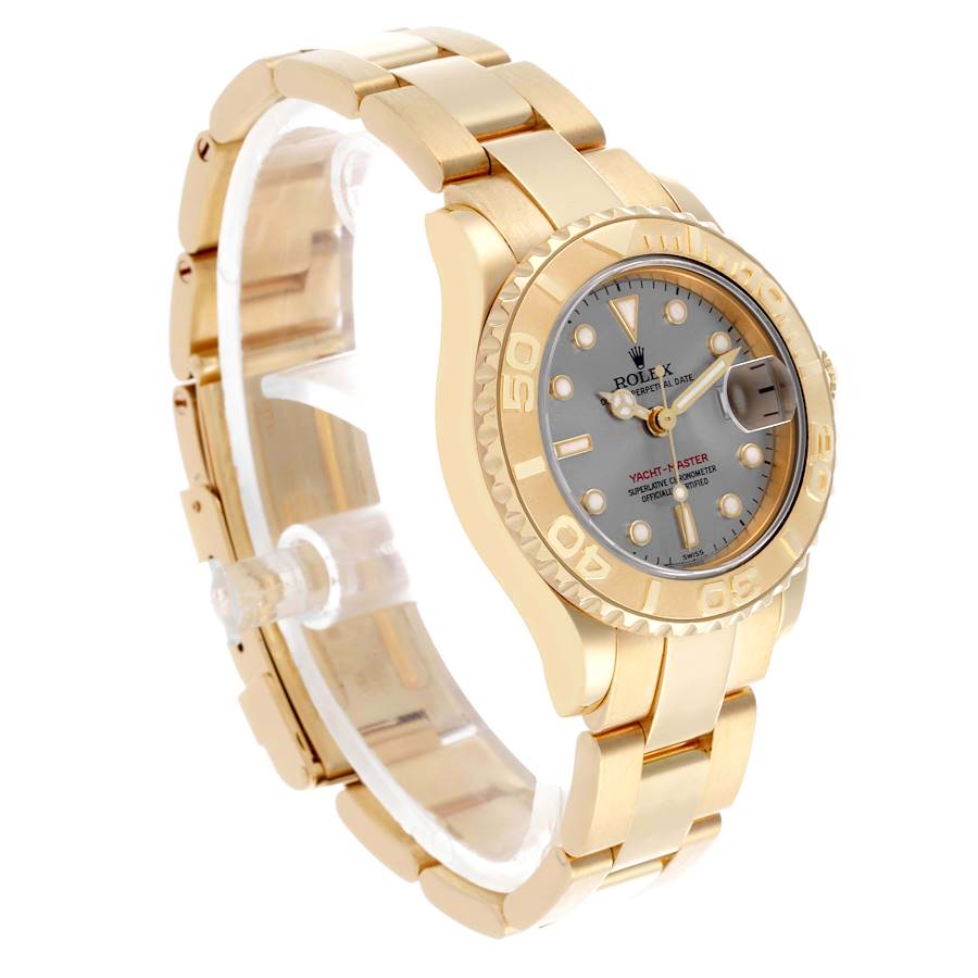 Rolex Yachtmaster 29 Yellow Gold Silver Dial Ladies Watch 169628