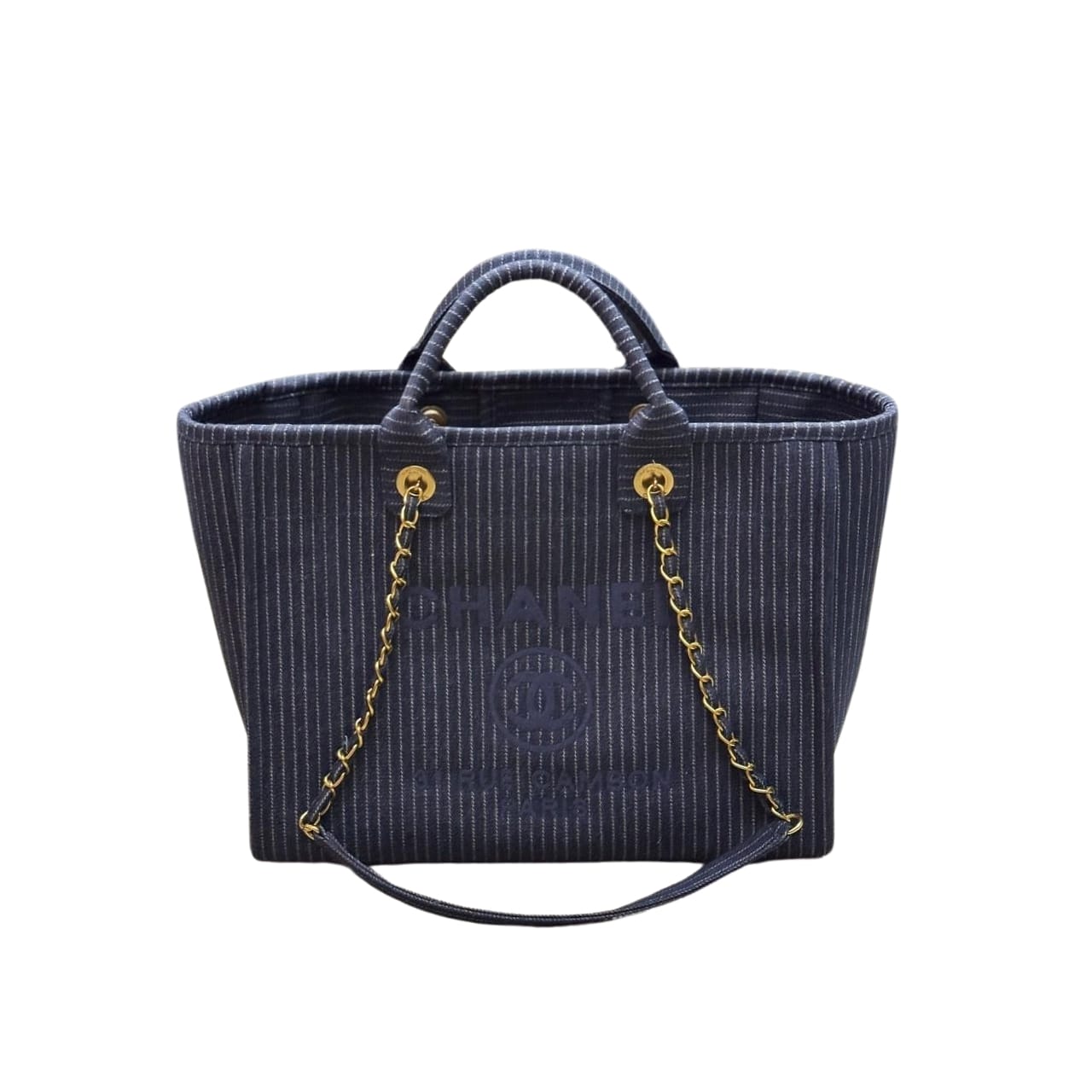 Chanel Shopping Bag Dark Blue 33Cm As3351 B17399 Nzb99