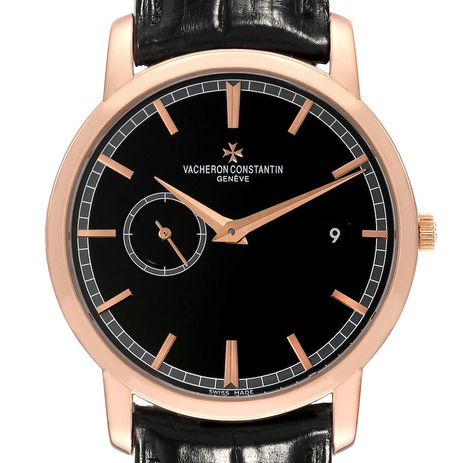 Vacheron Constantin Traditionnelle Rose Gold Black Dial Mens Watch 87172