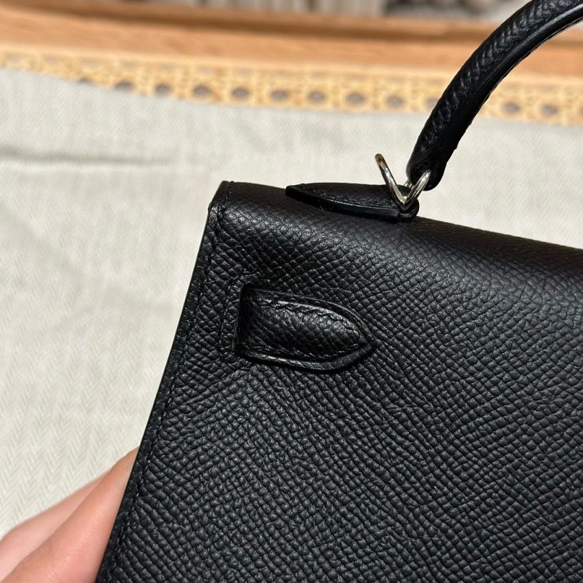 Replica Hermès Kelly Black Epsom Silver