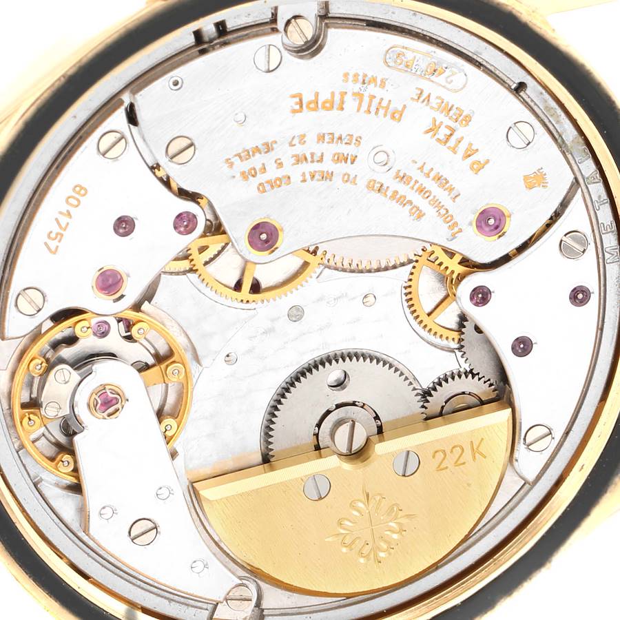 Patek Philippe Calatrava Yellow Gold Black Dial Automatic Mens Watch 5000