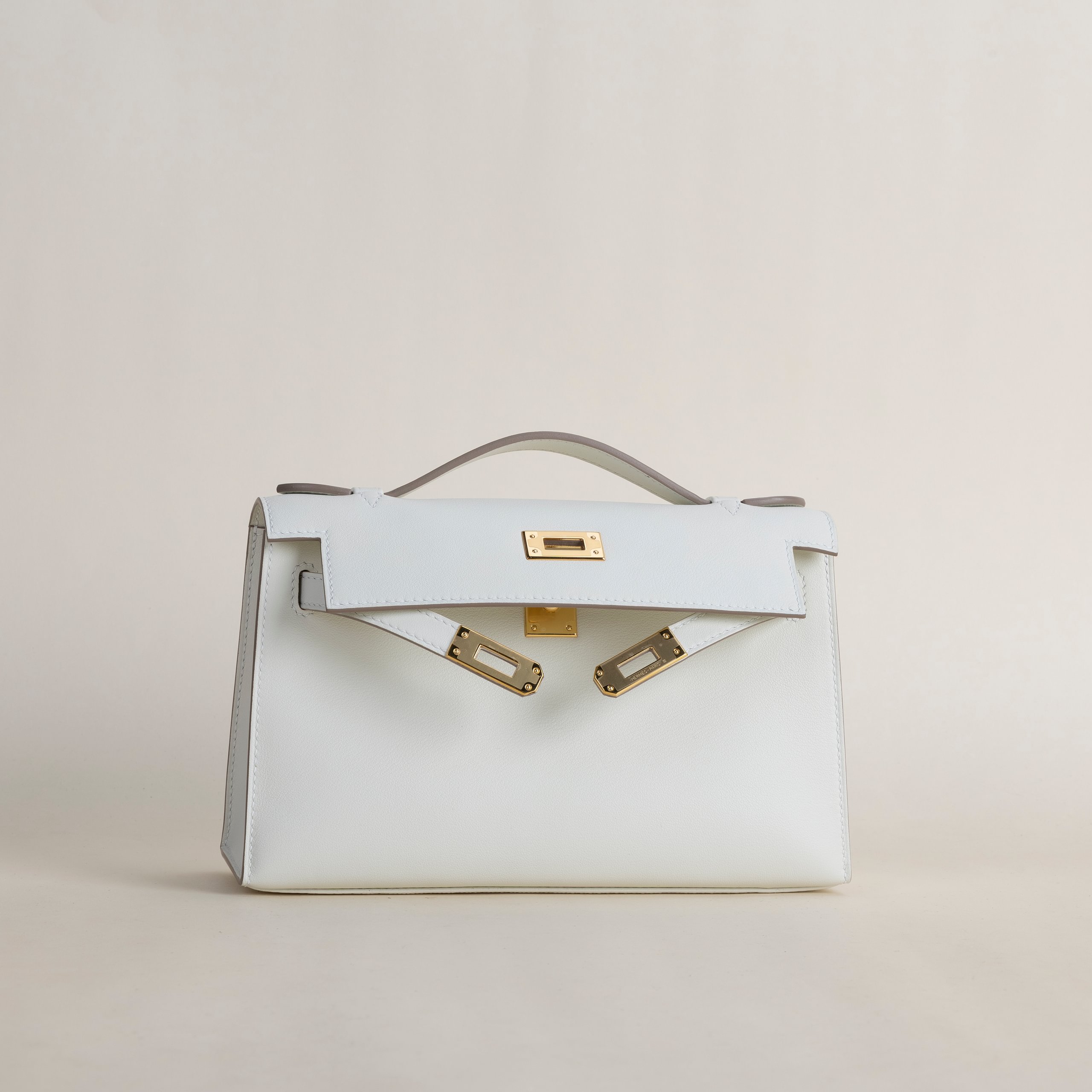 Kelly pochette swift Mushroom GHW