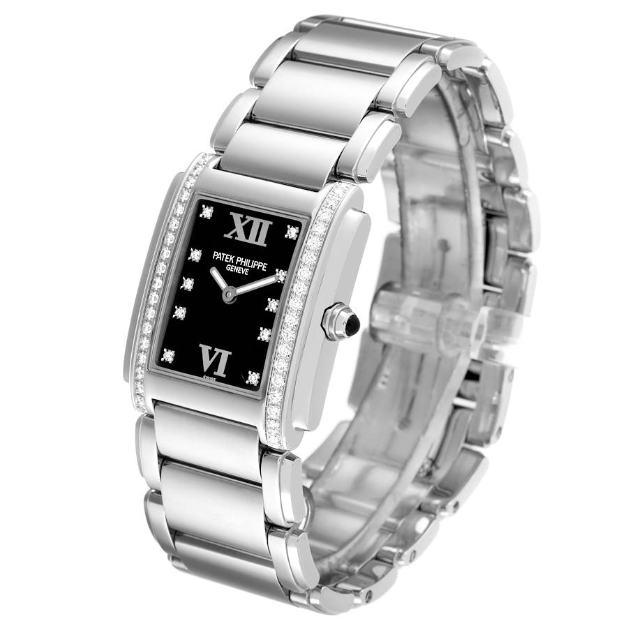 Patek Philippe Twenty-4 Black Diamond Dial Steel Ladies Watch 4910