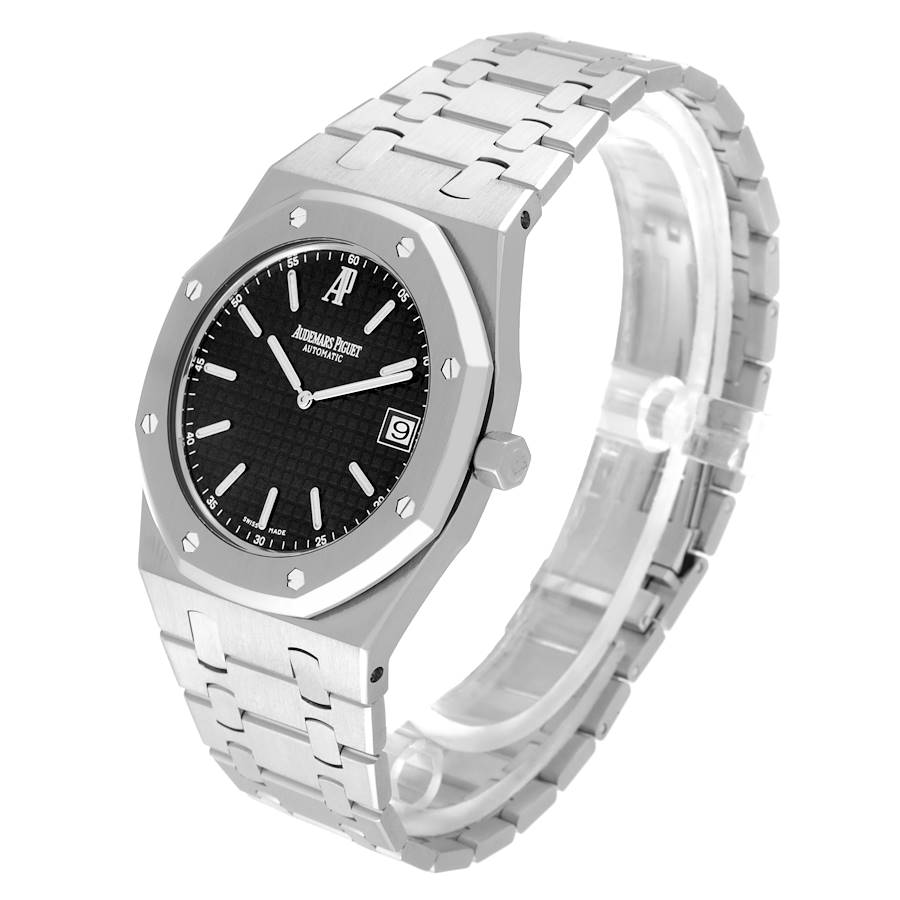 Audemars Piguet Royal Oak Black Dial Steel Mens Watch 15202ST