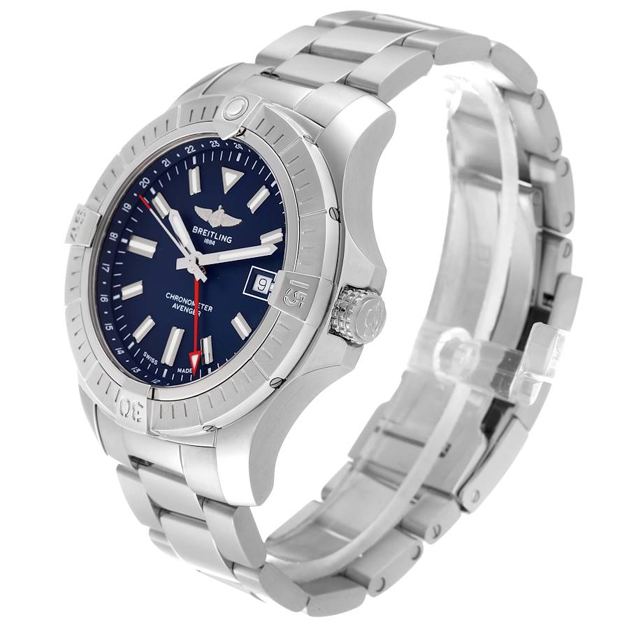 Breitling Aeromarine Avenger II GMT Blue Dial Steel Mens Watch A32395