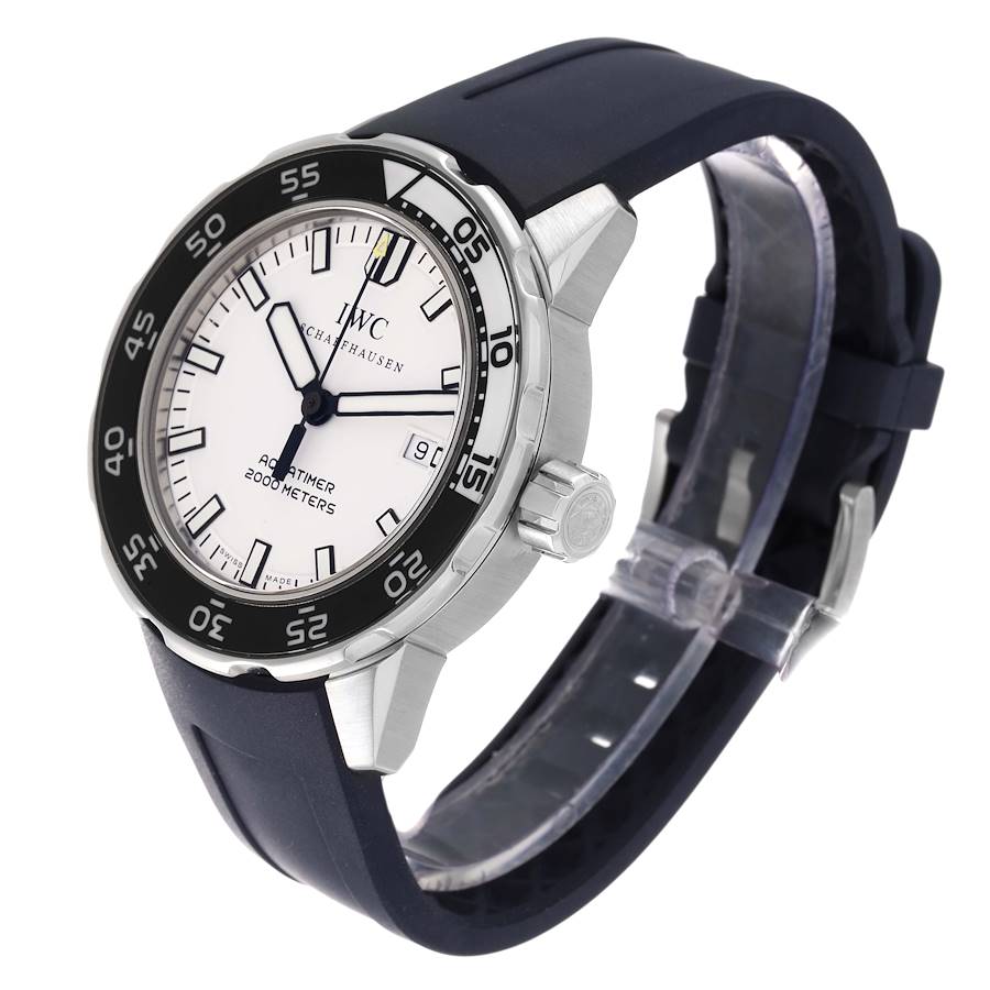 IWC Aquatimer White Dial Rubber Strap Mens Watch IW356805