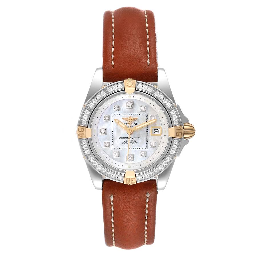 Breitling Cockpit Steel Yellow Gold Diamond Bezel MOP Dial Ladies Watch B71356