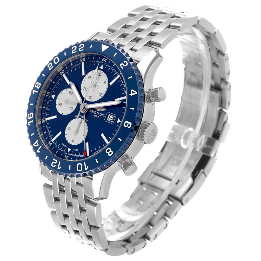 Breitling Chronoliner Blue Dial Steel Mens Watch Y24310