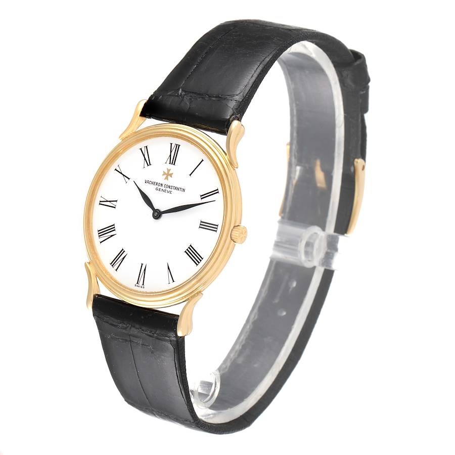 Vacheron Constantin 18K Yellow Gold Ultra Thin White Dial Mens Watch 33216