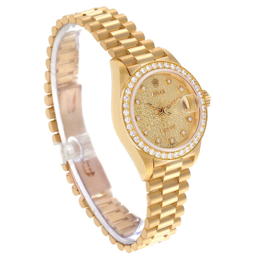 Rolex President Datejust Yellow Gold Diamond Ladies Watch 69138
