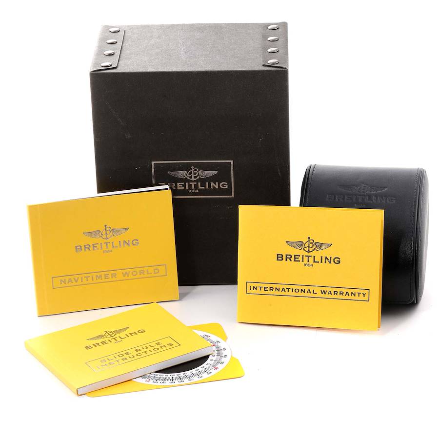 Breitling Navitimer World Black Dial Steel Mens Watch A24322