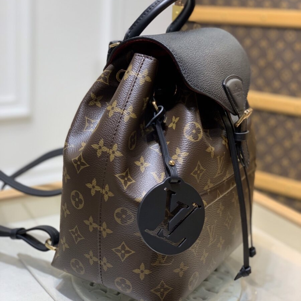 Louis Vuitton Montsouris PM Monogram Canvas Backpack Black 33cm M45515