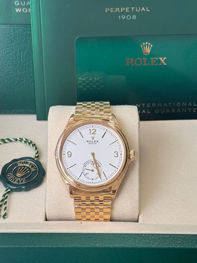 2025 NEW Rolex 1908 Yellow Gold White Dial Settimo Bracelet - 52508