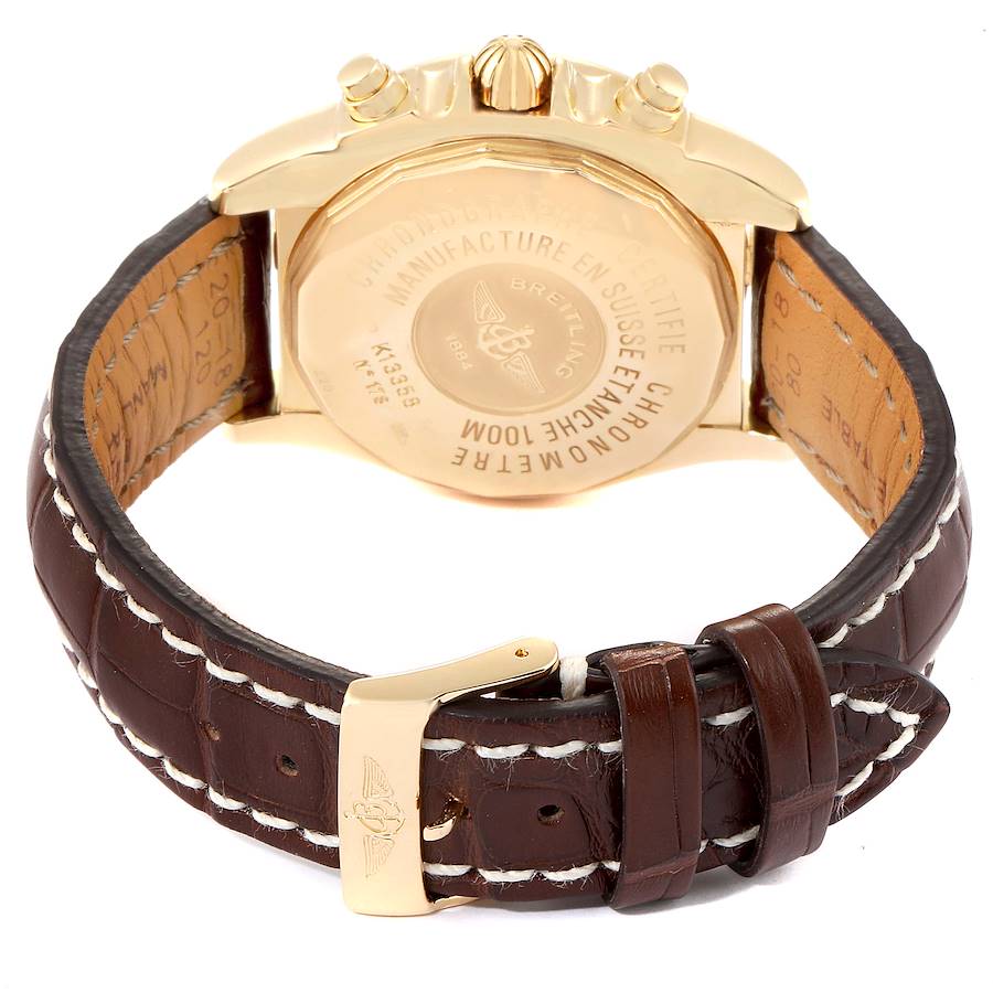 Breitling Windrider Cockpit Yellow Gold Mother of Pearl Mens Watch K13358