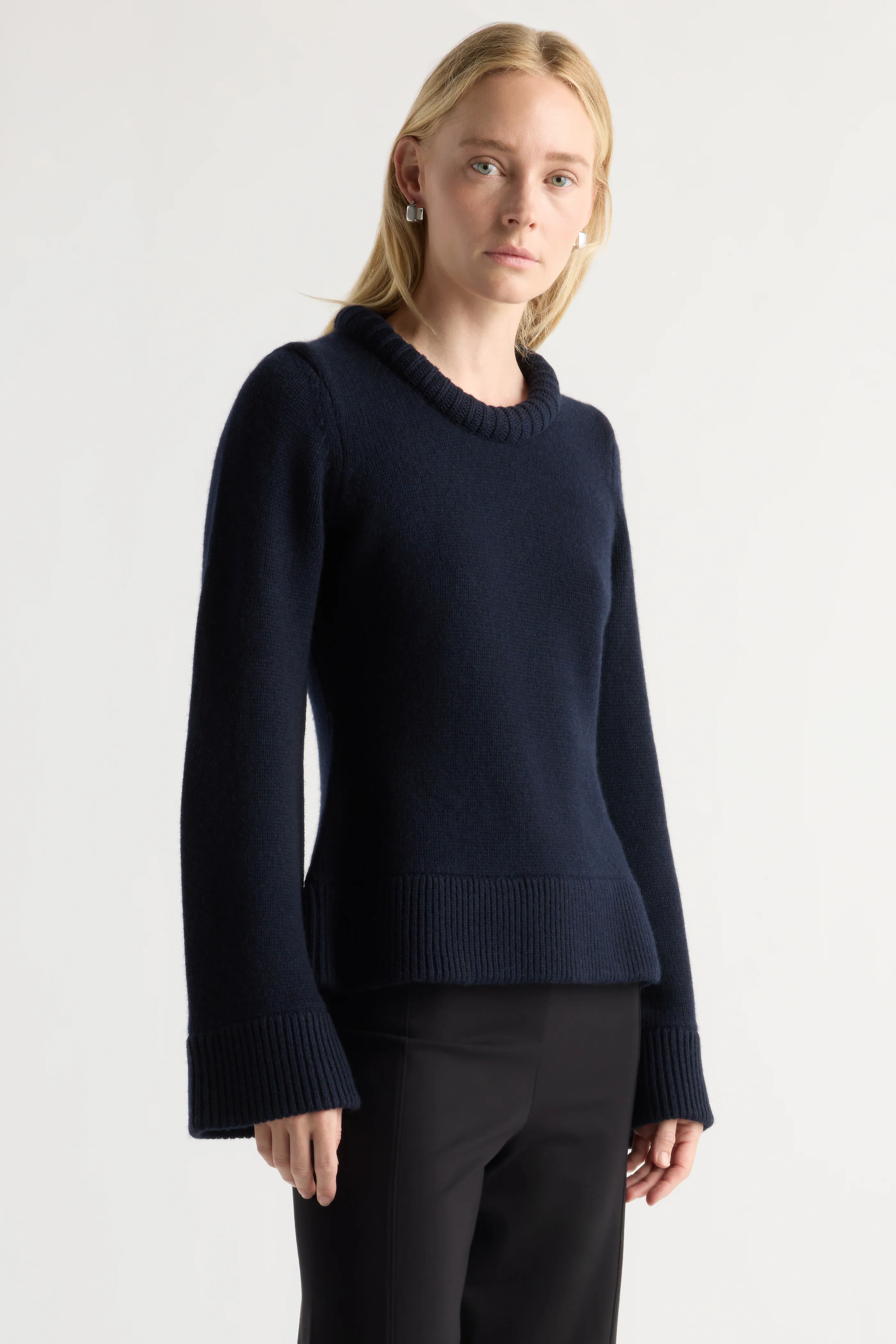 Brooke Chunky-Neck Wool-Cashmere Sweater