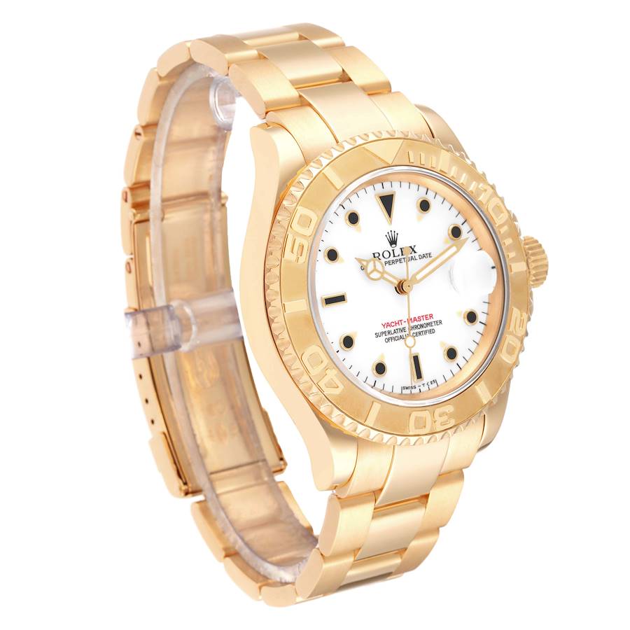 Rolex Yachtmaster 40mm Yellow Gold White Dial Mens Watch 16628