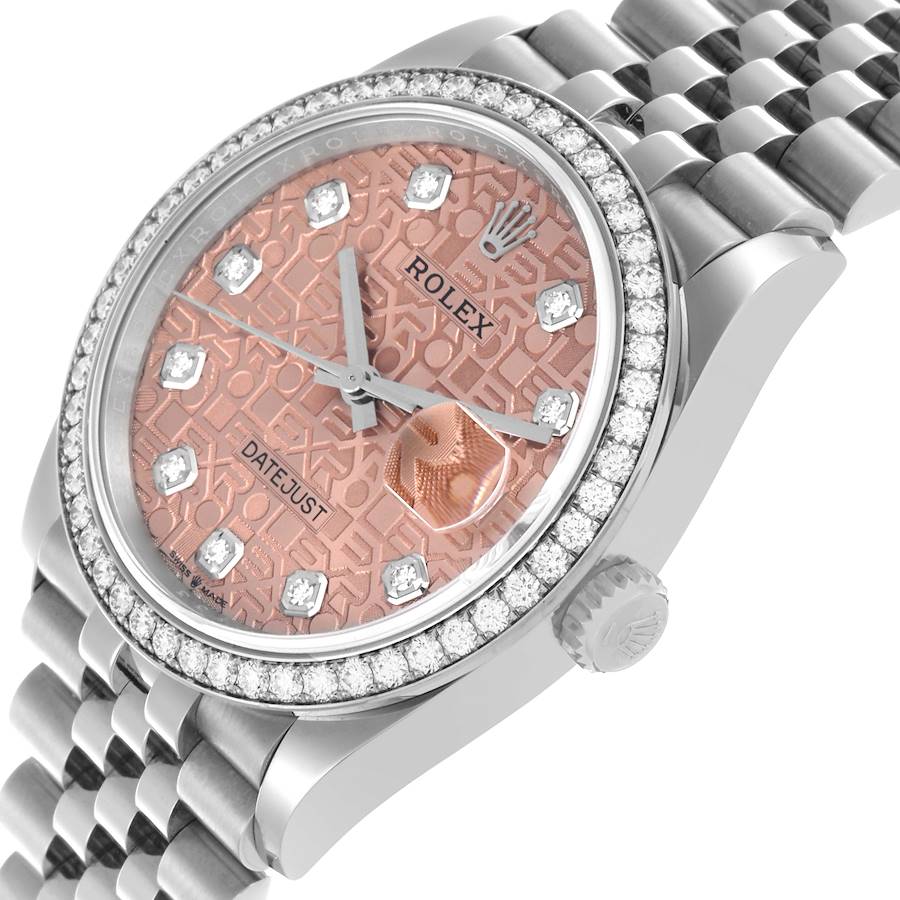 Rolex Datejust Silver Diamond Dial Steel Mens Watch 126284