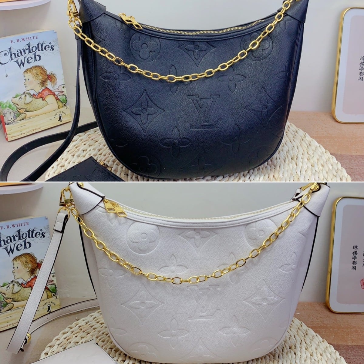 Louis Vuitton Loop Hobo Monogram Empreinte Black 37Cm M46739